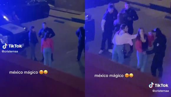 La mujer se volvió viral en TikTok, ya que a pesar de la presencia de las autoridades ella decidió seguir con la fiesta y conseguir pareja de baile. (TikTok: @cristernaa)