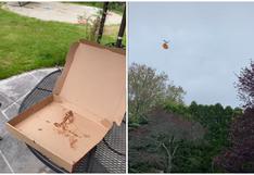 Gaviota le roba una pizza a joven y se la lleva volando