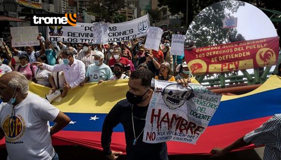 Diversos gremios de trabajadores salieron a marchar exigiendo mejoras salariales a Maduro.