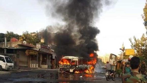 El pasado 4 de agosto militares y empleados de instituciones pertenecientes al Ministerio de Defensa de Siria perdieron la vida por un atentado explosivo contra su autobús. (Foto: Prensa Latina)
