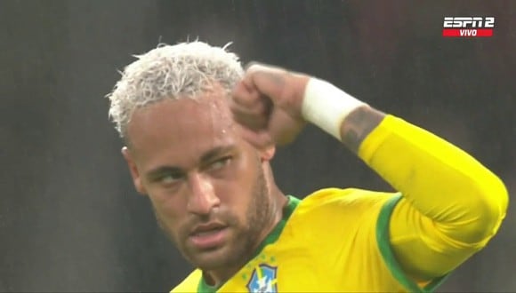 Gol de Neymar para el 1-0 de Brasil vs. Japón: (Captura: ESPN)