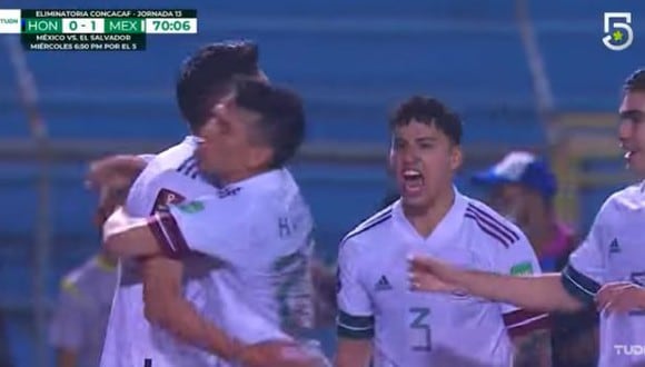 Gol de Edson Álvarez para el 1-0 de México vs. Honduras. (Captura: TUDN)