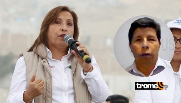Dina Boluarte llamó a Castillo "asesino sentado en la Diroes" durante evento en Manchay. Foto: Prensa Presidencia.