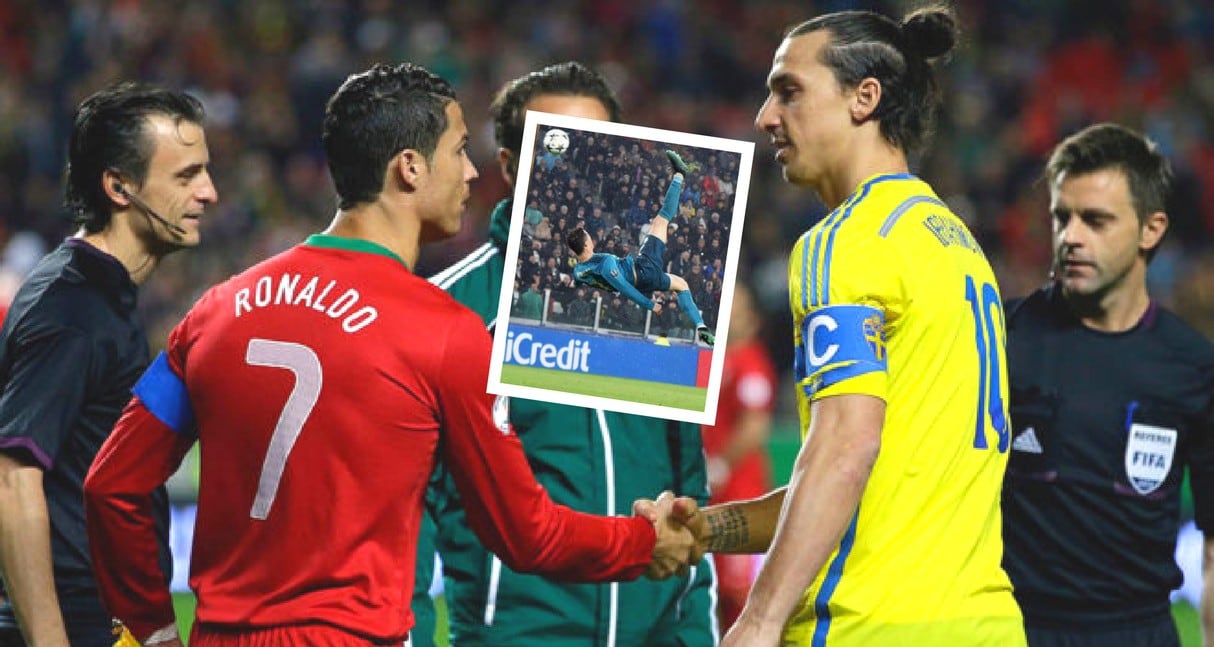 Zlatan Ibrahimovic  lanzó este reto a Cristiano Ronaldo luego de ver su gol de 'chalaca'.