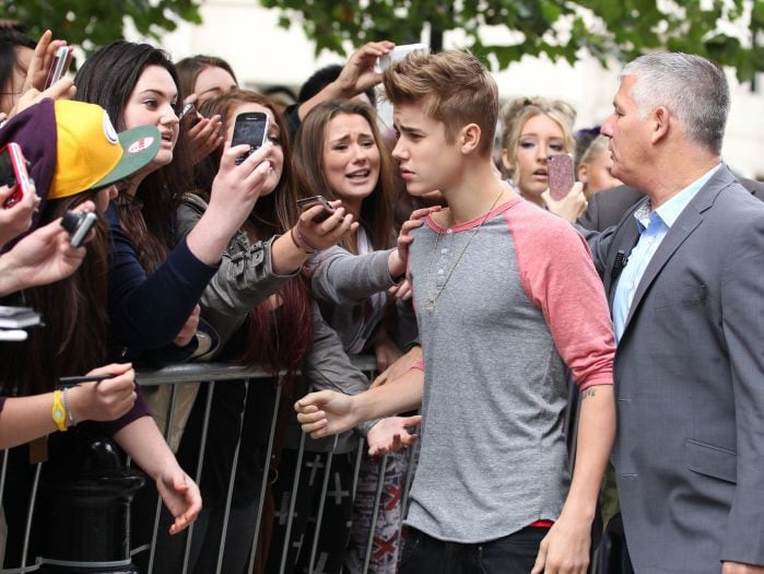 Justin Bieber y sus fans.