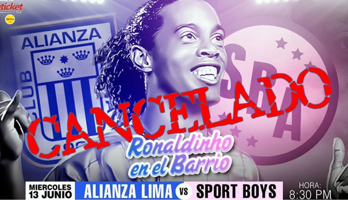 Alianza Lima anuncia cancelación de partido de exhibición con Ronaldinho y Sport Boys