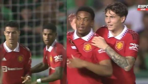 Rashford y Martial anotaron para el 2-1 de Manchester United vs. Omonia en Europa League. (Foto: ESPN)