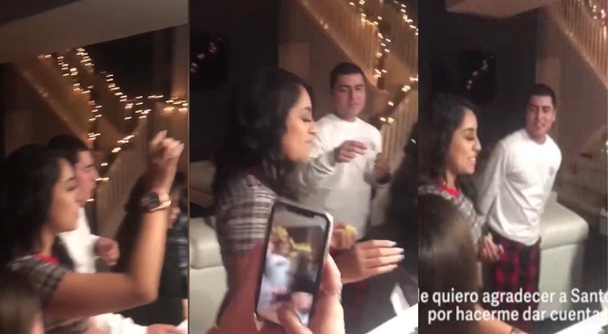 Una joven aprovechó su celebración de cumpleaños para desenmascarar a su novio infiel. (Fotos: Captura de video)