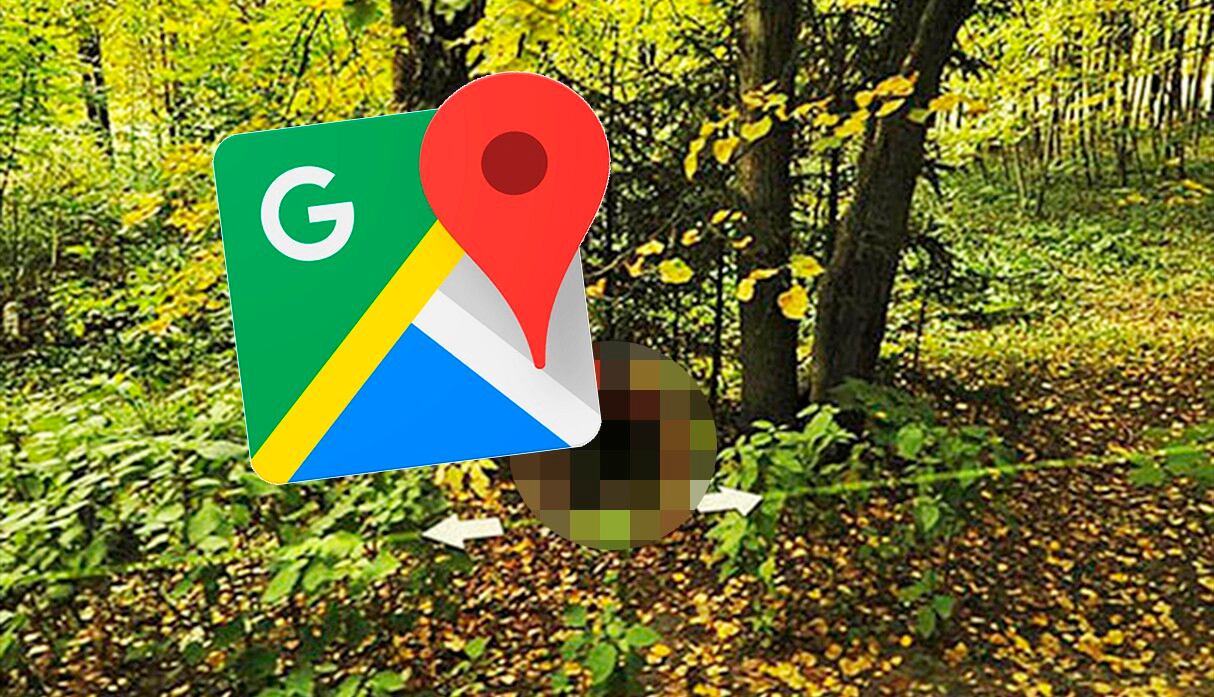 Google Maps captó a un hombre usando siniestro artículo en medio de un bosque. (Foto: Google Maps)