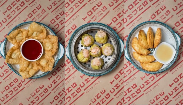 Bocaditos chinos: Wantán frito, Siu mai y Siu Kao. (Foto: Chifa Chung Tong)