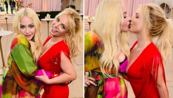 Britney Spears besó a Madonna en las celebraciones de su matrimonio en Los Ángeles.| Foto: Kevin Ostajewski