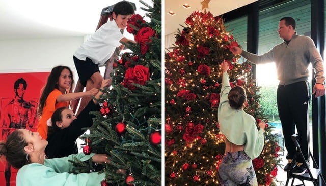 Jennifer López, Alex Rodríguez y sus hijos demuestran su espíritu navideño (Foto: Instagram)