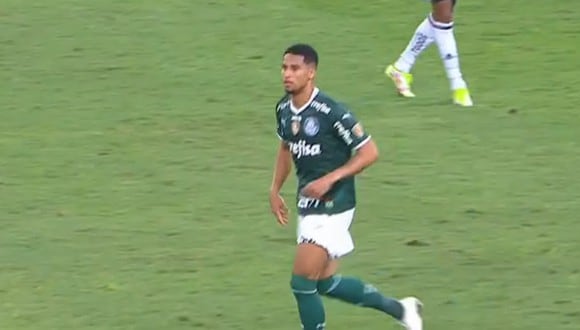 Murilo anotó el descuento de Palmeiras ante Atlético Mineiro. Foto: Captura de pantalla de ESPN.
