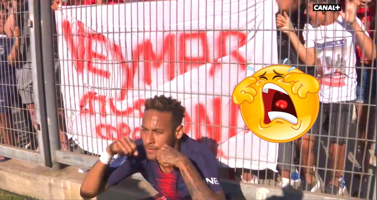 Neymar y su polémico festejo contra hinchas que lo llamaron llorón