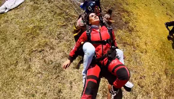 Galilea Montijo se desmaya al cumplir reto de altura. (Foto: Captrua YouTube)