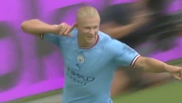 Gol de Erling Haaland para el 4-2 de Manchester City vs. Crystal Palace. (Captura: ESPN)