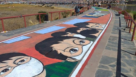 Más de 400 artistas participaron del proyecto “La pintura más larga del mundo”. Foto: Asociación de Artistas Plásticos de la Región Puno