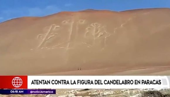 No es la primera vez que personas inescrupulosa ingresan a esta zona considerada Patrimonio Cultural de la Nación. (Captura video América TV)