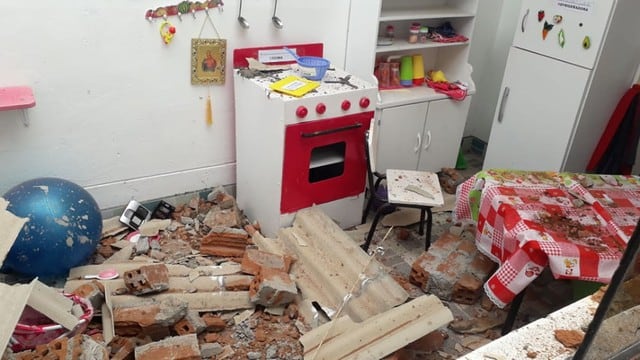 Zona de recreación del jardín de niños “Rayitos de Sol y Luna” fue afectado. (Fotos: Noticias Trujillo/Facebook)