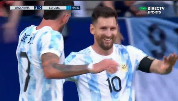 Gol de Lionel Messi para el 2-0 del Argentina vs. Estonia en amistoso internacional. (Foto: DirecTV Sports)