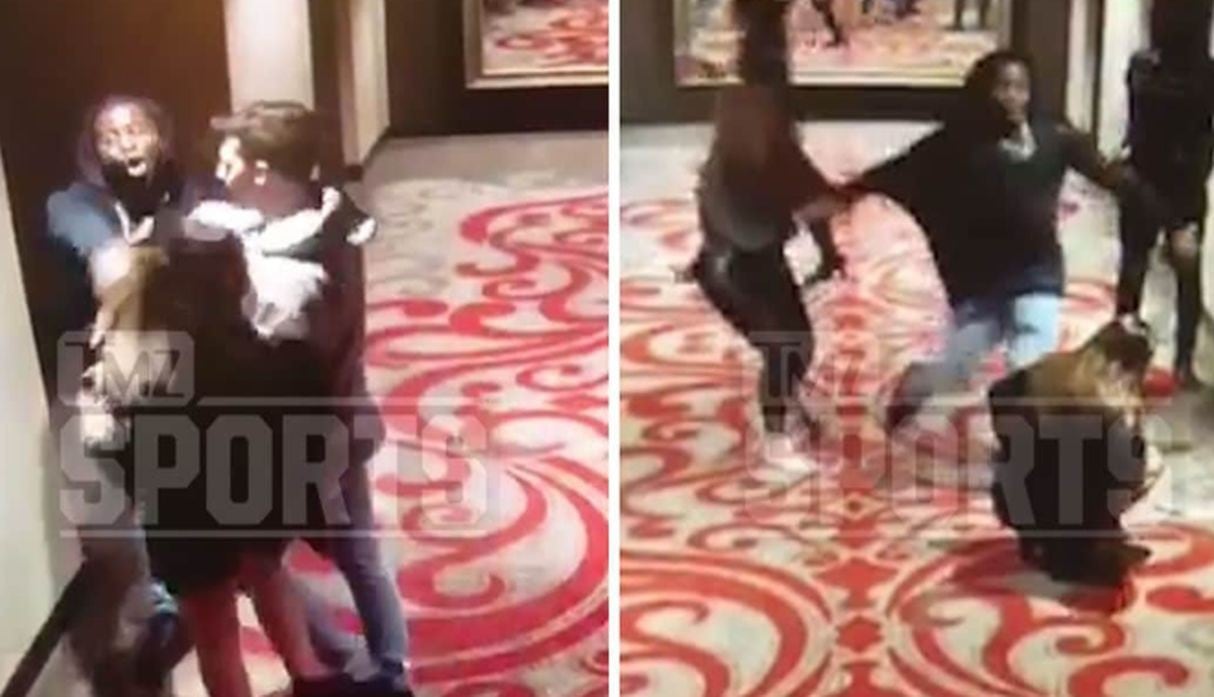 La agresión de Kareem Hunt, de Kansas City Chiefs, a una mujer en un hotel de Cleveland. (Capturas: TMZ)