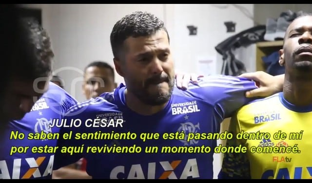 Flamengo: Julio César retornó al club de sus amores y conmovió al mundo con arenga que lo hizo llorar VIDEO