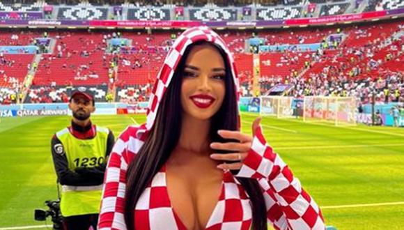 La modelo Ivana Knoll alentando a la selección de Croacia. (Foto: Instagram)