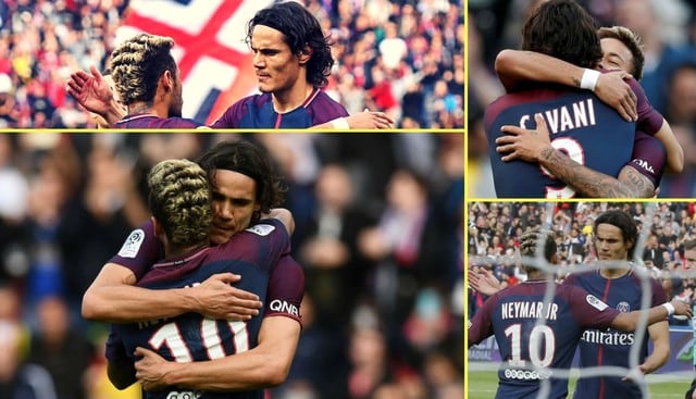 Neymar y Edinson Cavani: Mimos, caricias, besos y abrazos de gol en victoria del PSG
