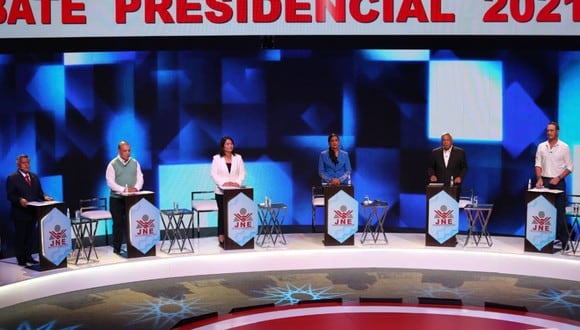 El debate presidencial del JNE tuvo a César Acuña, Marco Arana, Alberto Beingolea, George Forsyth, Keiko Fujimori y Verónika Mendoza. (Foto: JNE)