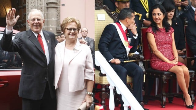 Nadine Heredia junto al expresidente Ollanta Humala en la Gran Parada Militar.