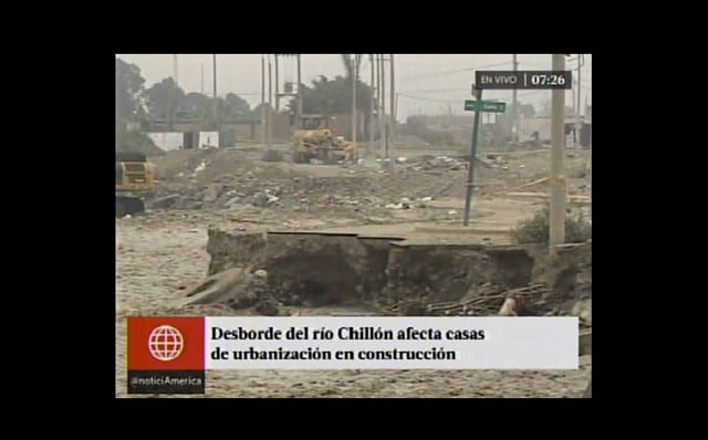Crecida del río Chillón se llevó casas que recién se habían construido en urbanización de Carabayllo. (Fotos: Captura de Tv)