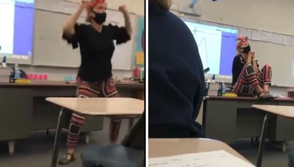 No sería la primera vez que la profesora utiliza bailes y disfraz para sus clases. (Foto: Twitter @KayaJones)