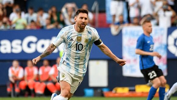 Lionel Messi marcó un repóker en el Argentina vs. Estonia. (Foto: AFP)