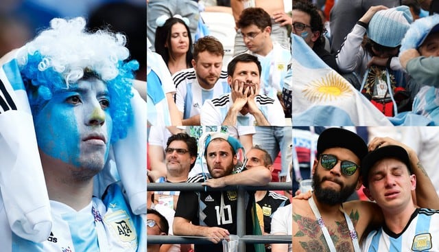 Argentina vs Francia: Triste y desconsolada reacción de los hinchas 'albicelestes' tras eliminación | FOTOS