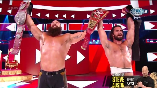 Rollins y Strowman hicieron una buena combinación. (Captura Fox Sports 2)