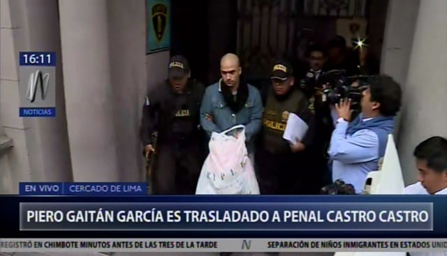 Gaitán Castro: Piero Gaitán García fue trasladado al penal Castro Castro