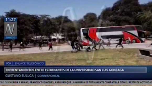 Reportan enfrentamientos entre estudiantes de la Universidad San Luis Gonzaga  (Video: Canal N)