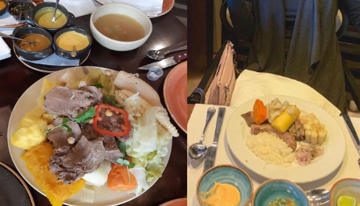 Critican que cobren 109 y 88 soles por un sancochado en restaurantes peruanos. (Capturas: Facebook/Twitter)