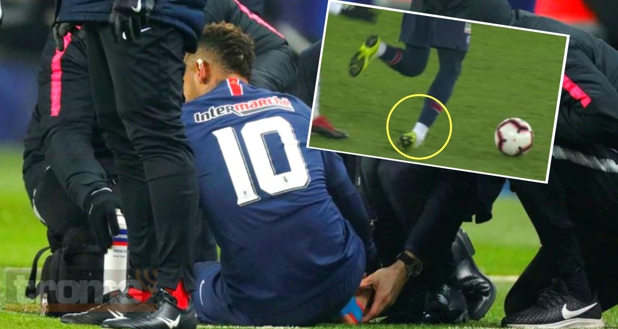 Neymar del campo  y sufre la misma lesión que lo dejó sin Champions League.
