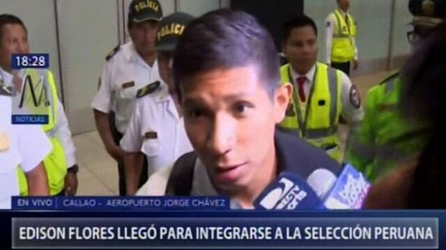 Edison Flores llegó a Lima y brindó declaraciones a la prensa.