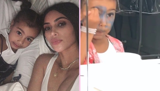 Kim Kardashian sorprende a North West jugando con su maquillaje (Instagram)