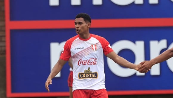 Marcos López anotó el 1-0 de Perú vs. los extranjeros de la Liga 1 en Videna. (Foto: Selección Peruana)
