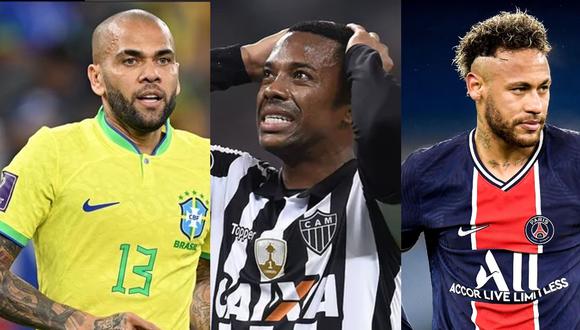 Dani Alves, Robinho, Neymar entre los futbolistas que fueron acusados de abuso sexual. Foto: Composición.
