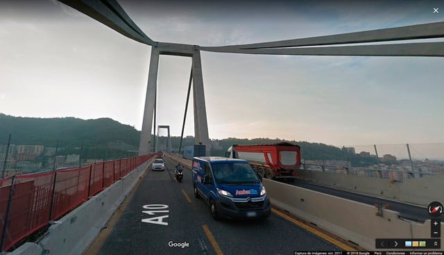 Así era el puente Morandi derrumbado en Génova. (Google Maps)