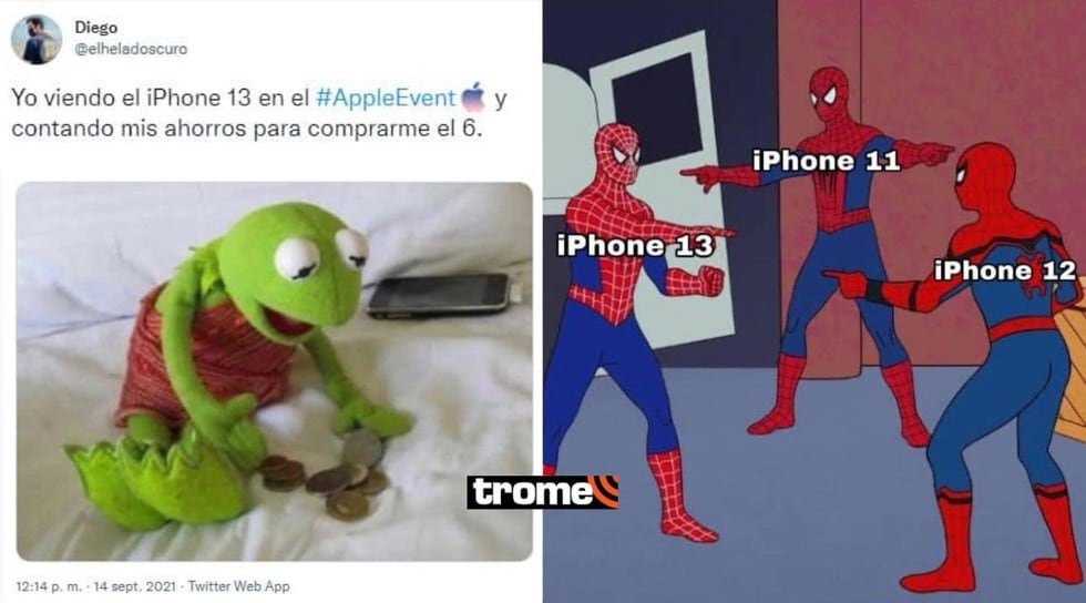 Memes del IPhone 13 (Foto: Twitter /Composición Trome)