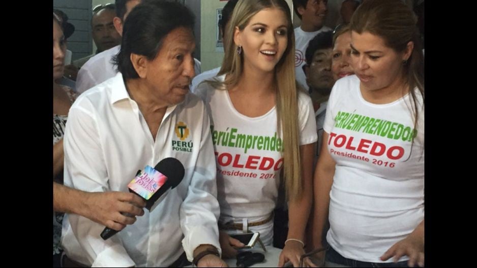 Brunella Horna apoya a Alejandro Toledo. (Fotos: Twitter/Captura Latina)