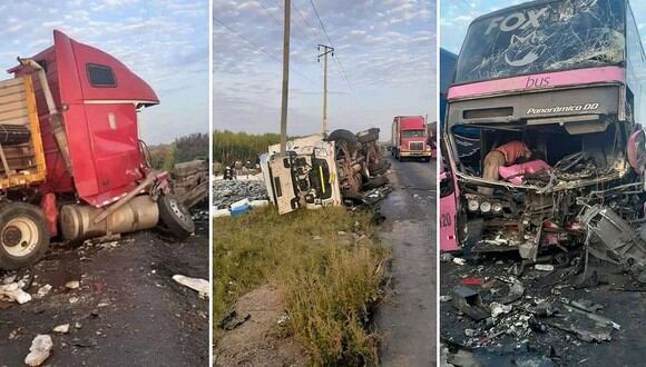 Un ómnibus, un tráiler y un camión frigorífico protagonizaron el violento choque en la Panamericana Norte, en el distrito de Paiján (La Libertad).