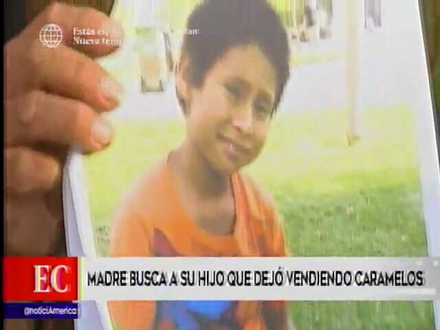Madre del menor desaparecido en el Centro de Lima lo busca desesperadamente. Menor solo tiene ochos años de edad.