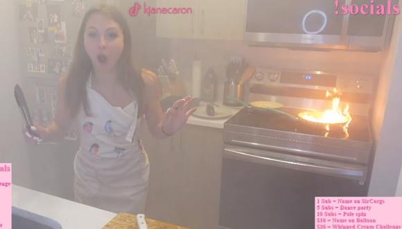 "No sé qué hacer": una streamer pide ayuda a sus espectadores tras quemar su cocina durante un directo. (Foto: Kjanecaron / Twitch)