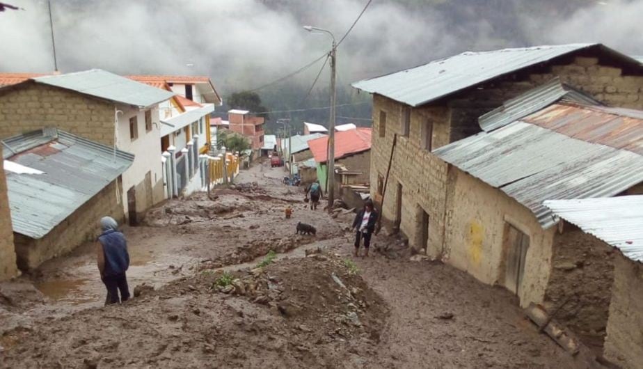 La tierra, piedras y lodo arrastraron árboles y provocaron el colapso de algunas viviendas de la parte superior del poblado. (Foto: Andina)
